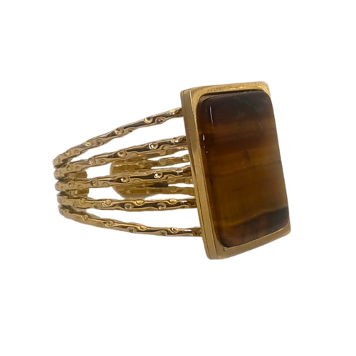 Anel Radiante Ajustável Olho de Tigre - Crystal Reiki Brasil - 02