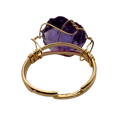 Deslumbrante Anel Ajustável de Ametista - 03