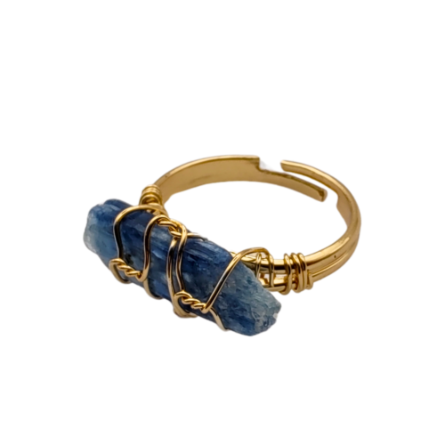 Deslumbrante Anel Ajustável de Kyanite Azul - 01