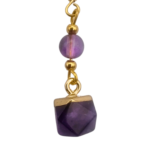 Deslumbrante Brinco de Ametista Banhado a Ouro - 03