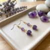 Deslumbrante Brinco de Ametista Banhado a Ouro - Energiza.ME - Acessórios em Pedras Naturais e Terapias