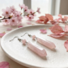 Deslumbrante Brinco de Quartzo Rosa - Energiza.ME - Acessórios em Pedras Naturais e Terapias