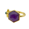 Eclético Anel Ajustável de Ametista - 01