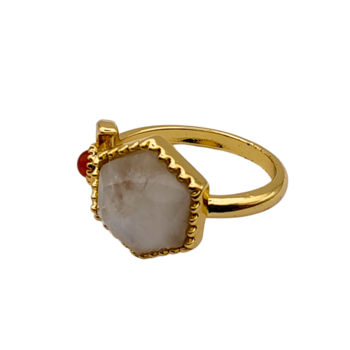 Eclético Anel Ajustável de Pedra da Lua - 01