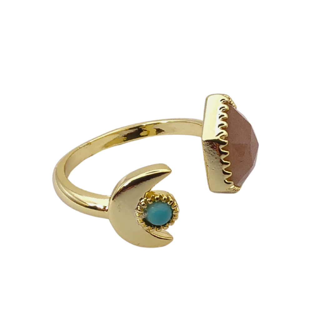 Eclético Anel Ajustável de Quartzo Rosa - Energiza.ME - Acessórios em Pedras Naturais e Terapias