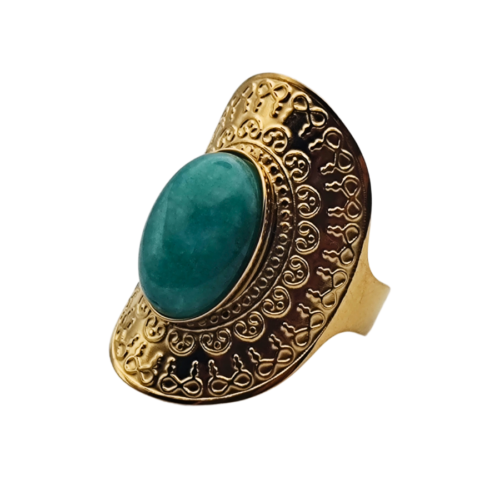 Extravagante Anel Ajustável Amazonite - 01