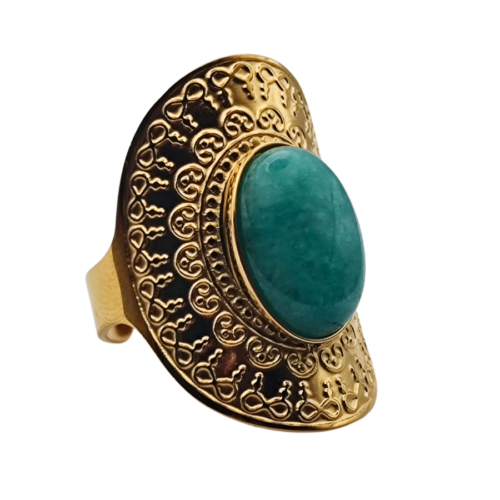 Extravagante Anel Ajustável Amazonite - 02