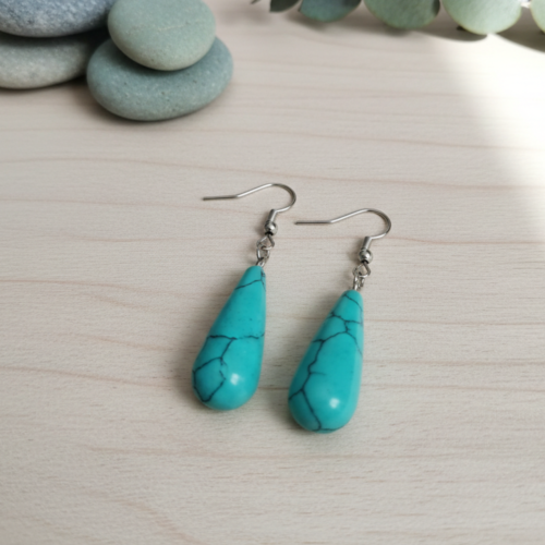 Extravagante Brinco de Turquesa Encantado - Energiza.ME - Acessórios em Pedras Naturais e Terapias