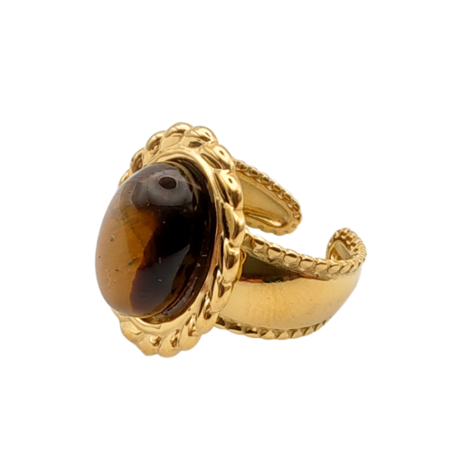 Glamour Anel Olho de Tigre Ajustável - 01