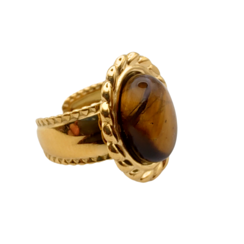 Glamour Anel Olho de Tigre Ajustável - 02