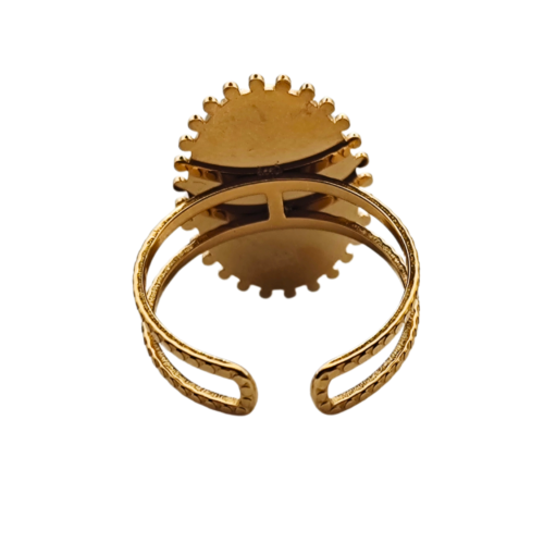 Intrigante Anel Ajustável de Turquesa Africana - 03