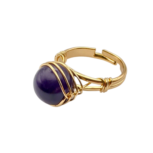 Luminous Essence Anel Ajustável de Ametista - 01