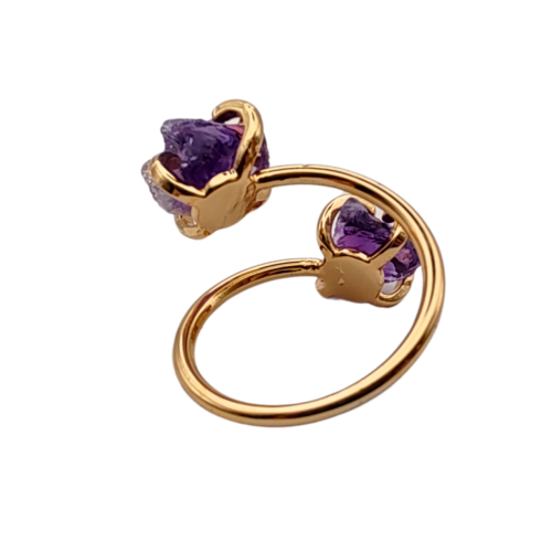 Luxuoso Anel Ametista Ajustável - 03