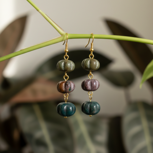 Luxuoso Brinco de Ágata Encantadora - Energiza.ME - Acessórios em Pedras Naturais e Terapias