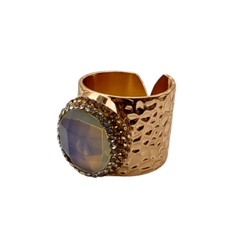 Opulento Anel Ajustável de Opala - 01