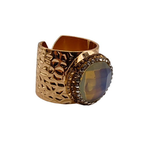 Opulento Anel Ajustável de Opala - 02