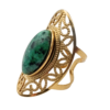 Radiante Anel Ajustável de Turquesa Africana - 01