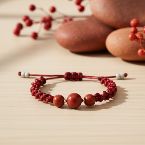 Pulseira Intuição Jaspe Vermelho - Energiza.ME - Acessórios em Pedras Naturais e Terapias