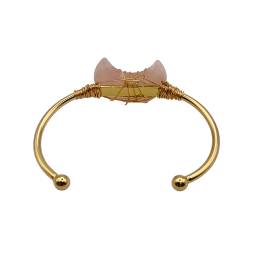 Bracelete Lua Serena Quartzo Rosa - Energiza.ME