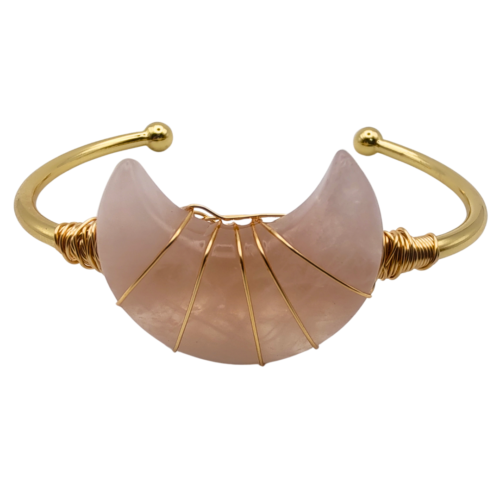 Bracelete Lua Serena Quartzo Rosa - Energiza.ME