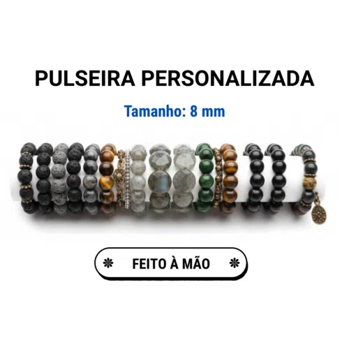 Pulseira Personalizada Feita à Mão - 8mm - Energiza.ME